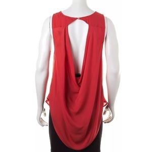 🔥FLASH SALE🔥HAUTE HIPPIE Red Sheer Silk Top